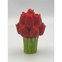 Vos Decorations Geur tulpenbosje rood 10x6cm
