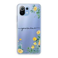 Gele bloemen: Xiaomi Mi 11 Lite Transparant Hoesje