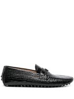 Roberto Cavalli mocassins en cuir à effet peau de crocodile embossé - Noir Roberto Cavalli mocassins en cuir à effet peau de crocodile embossé - Noir
