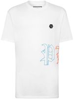 Philipp Plein t-shirt en coton à logo brodé - Blanc