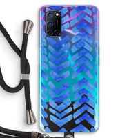 Blauwe pijlen: Oppo A92 Transparant Hoesje met koord