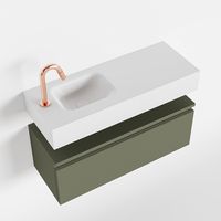 Toiletmeubel Mondiaz Andor | 80 cm | Meubelkleur Army | Lex vrijhangend wastafel Talc Links | 1 kraangat
