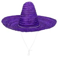 Carnaval verkleed Sombrero hoed Fiesta - paars - volwassenen - polyester - Luxe uitvoering - thumbnail