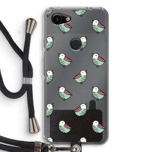 Vogeltjes: Pixel 3a Transparant Hoesje met koord