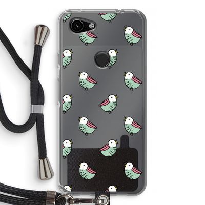 Vogeltjes: Pixel 3a Transparant Hoesje met koord