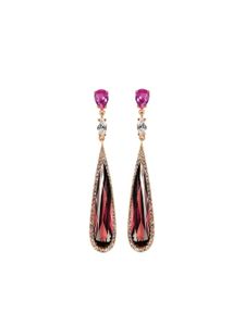 Anabela Chan boucles d'oreilles Shard en or vermeil rose 18ct - Rouge