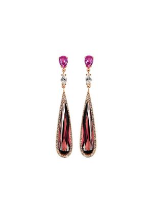 Anabela Chan boucles d'oreilles Shard en or vermeil rose 18ct - Rouge