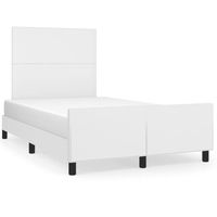 vidaXL Bedframe met hoofdbord kunstleer wit 120x200 cm