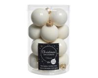 16 Glazen balletjes 35 mm wol wit - Decoris