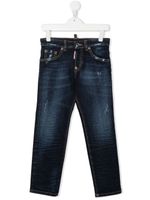 DSQUARED2 KIDS jean droit à effet délavé - Bleu