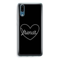 Friends heart black: Huawei P20 Transparant Hoesje