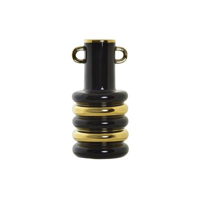 Vaas DKD Home Decor Porselein Zwart Gouden Tweekleurig Modern 15 x 15 x 29 cm