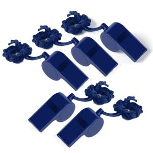 Fluitjes van kunststof - Multipack van 30x stuks - blauw - aan koordje - herrie maken - sport