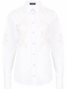 Dolce & Gabbana chemise ajourée en popeline - Blanc