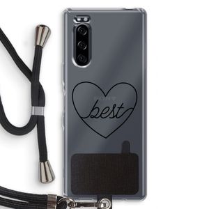 Best heart black: Sony Xperia 5 Transparant Hoesje met koord