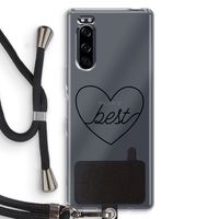 Best heart black: Sony Xperia 5 Transparant Hoesje met koord