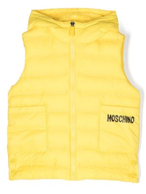 Moschino Kids gilet matelassé Teddy Bear - Jaune