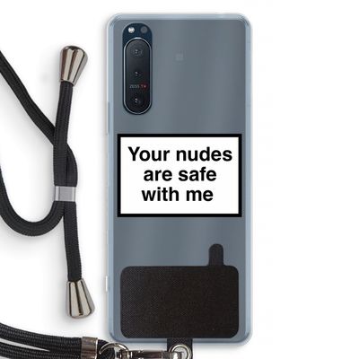 Safe with me: Sony Xperia 5 II Transparant Hoesje met koord