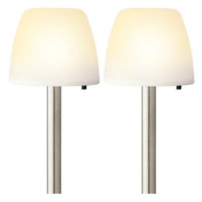 Solar tuinlamp/prikspot schemerlamp op zonne- 2x -energie 28 cm