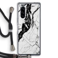 Witte marmer 2: Sony Xperia 5 Transparant Hoesje met koord