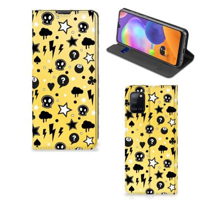 Mobiel BookCase Samsung Galaxy A31 Punk Geel Mobiel BookCase Samsung Galaxy A31 Punk Geel