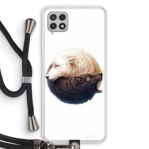 Yin Yang Wolves: Samsung Galaxy A22 4G Transparant Hoesje met koord