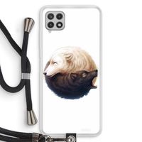 Yin Yang Wolves: Samsung Galaxy A22 4G Transparant Hoesje met koord
