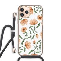 Peachy flowers: iPhone 11 Pro Transparant Hoesje met koord