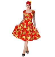 Collectif Regina Doll Dress Red Hibiscus-XXS | 50% korting