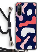 Memphis Shapes Pink: Sony Sony Xperia 10 III Transparant Hoesje met koord - thumbnail