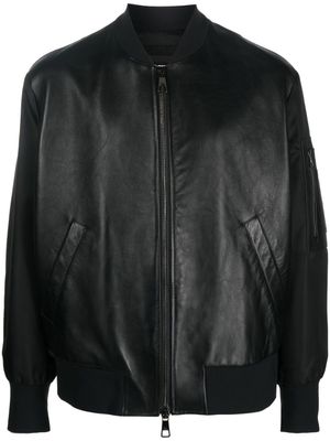 Neil Barrett veste bomber à empiècements en cuir - Noir