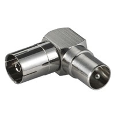 90°-hoekadapter coaxiale stekker naar stopcontact Adapter