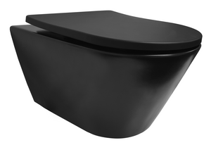 Sub StereoLine rimless hangend toilet met softclose- en quick release-zitting, mat zwart