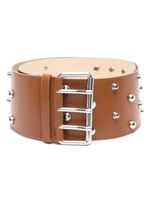 Blumarine ceinture en cuir à détails de clous pointus - Marron