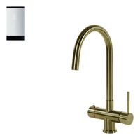 Selsiuz Inox kokend water kraan met titanium single boiler en C-uitloopkraan gold - thumbnail