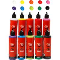 Creativ Company 3d liner, diverse kleuren, 10x100 ml/ 1 doos