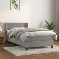 Boxspring met matras fluweel lichtgrijs 90x190 cm