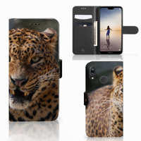 Huawei P20 Lite | Telefoonhoesje | Met pasjeshouder | Luipaard