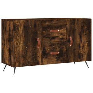 The Living Store Dressoir - Gerookt Eiken - 100 x 36 x 60 cm - Duurzaam hout-metaal - Opbergruimte