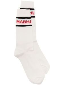 Marni chaussettes à logo intarsia - Blanc