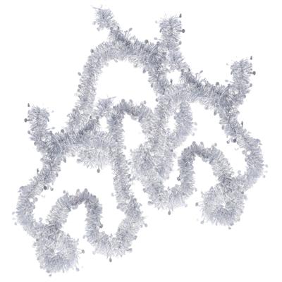 3x Folieslinger / kerstslinger zilver 8 cm x 2 m