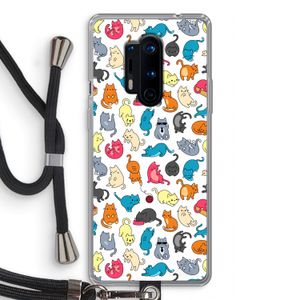 Kleurrijke katten: OnePlus 8 Pro Transparant Hoesje met koord