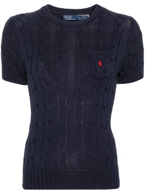 Polo Ralph Lauren t-shirt en maille torsadée à logo brodé - Bleu