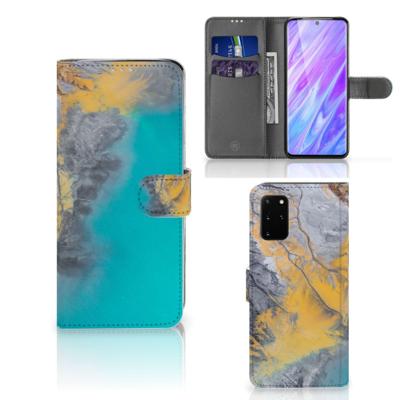 Samsung Galaxy S20 Plus | Bookcase | Marble Blue Gold
