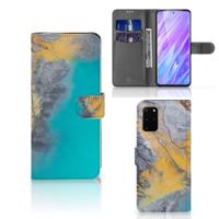 Samsung Galaxy S20 Plus | Bookcase | Marble Blue Gold