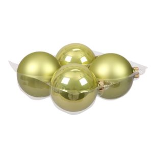 Othmar Decorations grote kerstballen - 4x st - pistache groen - 10 cm - glas   -
