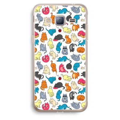 Kleurrijke katten: Samsung Galaxy J3 (2016) Transparant Hoesje