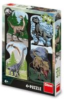 DinoToys Dinosaurus puzzel 4 x 54 stukjes van je favoriete dino