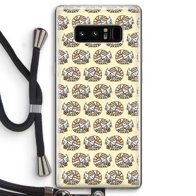 Slapende poes: Samsung Galaxy Note 8 Transparant Hoesje met koord