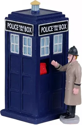 Lemax police call box s/2 kerstdorp tafereel Caddington Village 2020